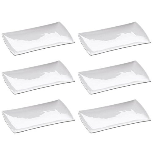 Maxwell & Williams 6er Set Servierplatten, Teller East Meets West 20x11cm weiß von Maxwell & Williams