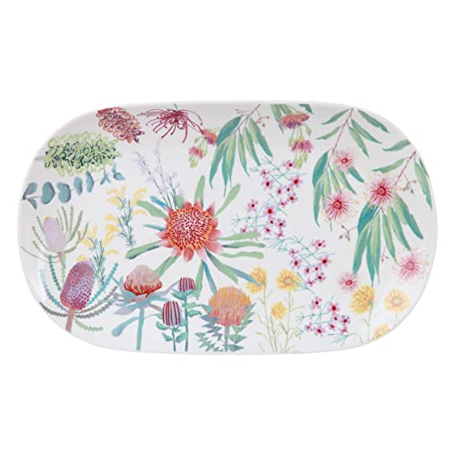 Maxwell & Williams AW0624 Platte oval groß, 37x 23 cm – Porzellan glatt bunt – RBG Native Blooms Blumen – Geschenkbox von Maxwell & Williams