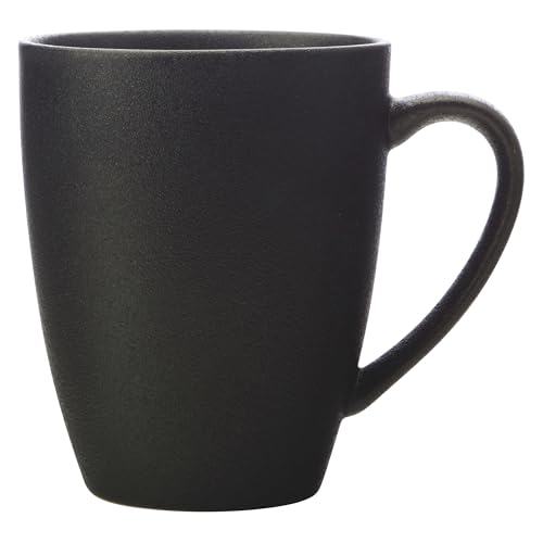 Maxwell & Williams AX0353 Kaffee-Tasse 400 ml - Serie Caviar Black - Tee-Tasse rund - Keramik schwarz von Maxwell & Williams