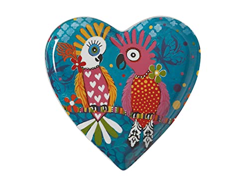 Maxwell & Williams Beilagenteller in Herzform, mit Kakadu "Chatter" Motiv, in Geschenkbox, Porzellan, 15,5 cm, "Love Hearts" von Donna Sharam von Maxwell & Williams