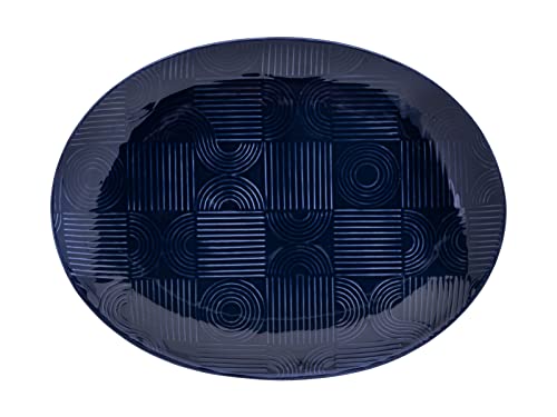 Maxwell & Williams DR0452 Platte oval, 36 x 27 cm – Serie Arc – Indigoblau Keramik glatt in attraktiver Geschenkbox von Maxwell & Williams