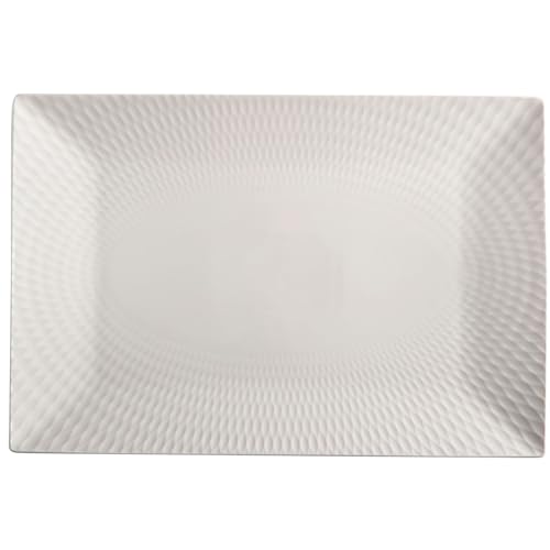 Maxwell & Williams DV0177 Platte 36 x 25 cm, rechteckig Weiß mit feiner Struktur – Serie Diamonds round – in Geschenkbox von Maxwell & Williams