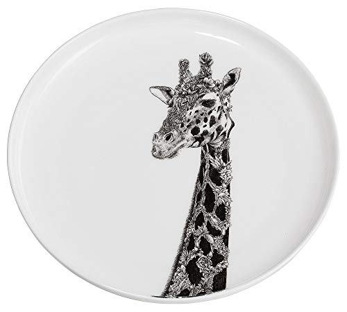 Maxwell & Williams DX0530 Teller African Giraffe Motiv – Schwarz-weiß – 20 cm Durchmesser – Keramik – in Geschenkbox von Maxwell & Williams