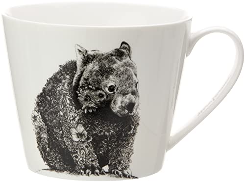 Maxwell & Williams DX0534 Kaffee-Tasse breit Wombat 450 ml – Porzellan – mit Schwarz-weiß Tier-Motiv, in Geschenkbox von Maxwell & Williams