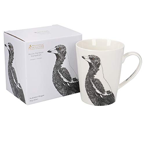 Maxwell & Williams Marini Ferlazzo Birds Tasse aus feinem Porzellan mit Motiv australischer Elster in Geschenkbox, 450 ml von Maxwell & Williams