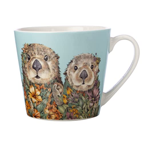 Maxwell & Williams DX1100 Kaffee-Becher rund Otter 370 ml – Porzellan-Tasse – Wild Planet, Tier-Motiv bunt, Geschenkbox von Maxwell & Williams