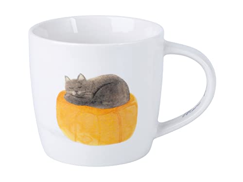 Maxwell & Williams DX1219 Kaffee-Tasse 400 ml – Serie Feline Friends – Porzellan, Katze auf Kissen bunt – in Geschenkbox von Maxwell & Williams
