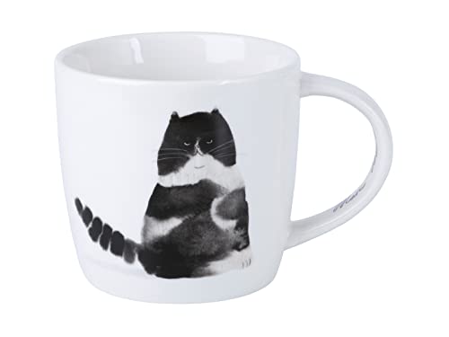 Maxwell & Williams DX1223 Kaffee-Tasse 400 ml – Serie Feline Friends – Porzellan weiß, Katze, grumpy – in Geschenkbox von Maxwell & Williams