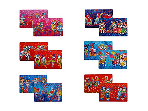 Maxwell & Williams GX0122 Love Hearts Tiermotiv Geschirrtuch mit Zig Zag Zeb Design, 100% Baumwolle, Pink, 50 x 70 cm, Waschmaschinenfähig von Maxwell & Williams
