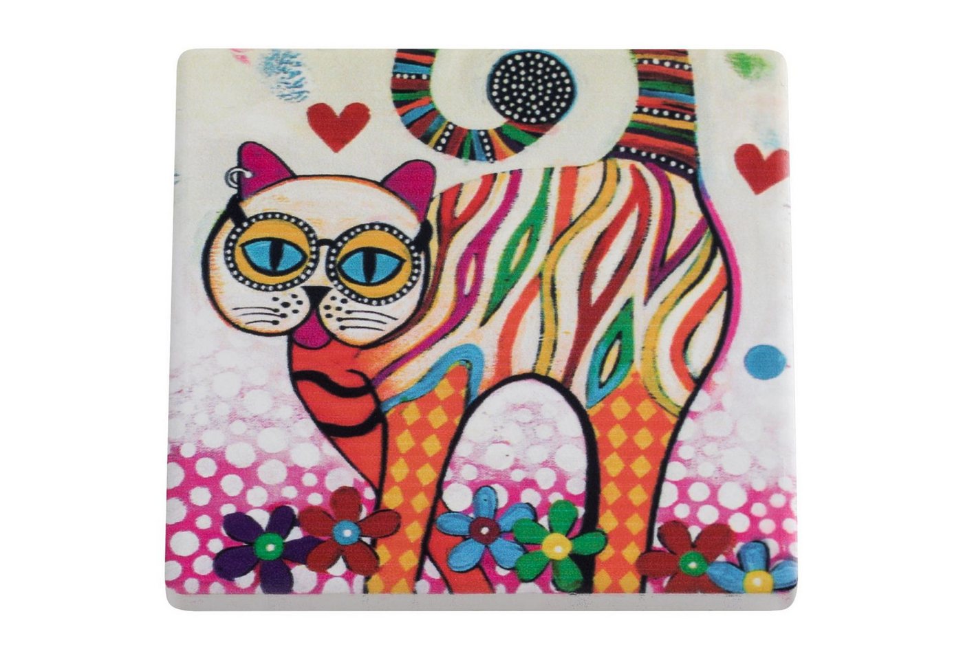 Maxwell & Williams Glasuntersetzer Keramikuntersetzer mit Kork Tier Smile Design Tassen/Becher-Unterlage, 1-tlg., 10cm Untersetzer (Tier Motiv) Keramik, Katze -Tabby von Maxwell & Williams