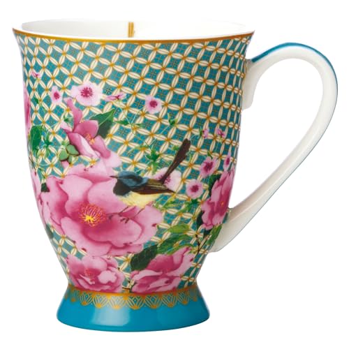Maxwell & Williams HV0164 Tee-Tasse mit Blumenmotiv - 300 ml - Porzellan-Becher - TC Silk Road, in Geschenkbox - Blau von Maxwell & Williams