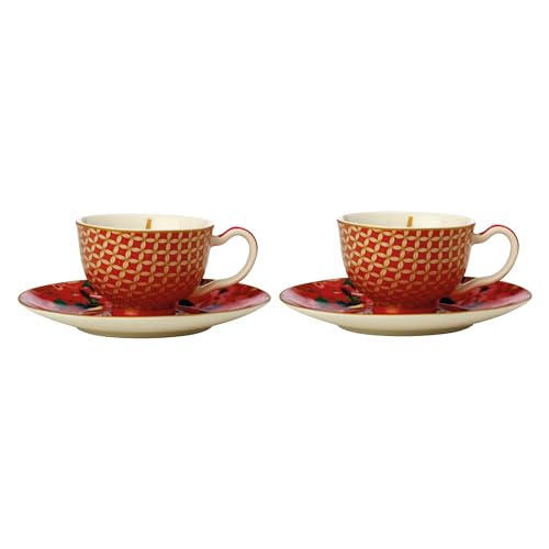 Maxwell & Williams HV0167 Espresso-Tasse-Set 4 tlg - 85 ml - Porzellan - TC Silk Road, in Geschenkbox - Rot von livellara