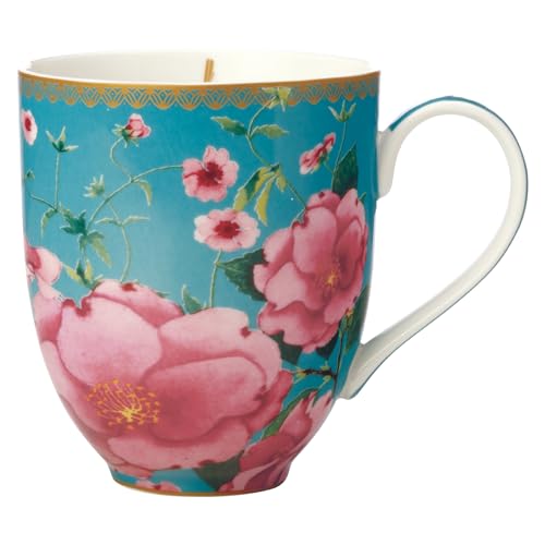 Maxwell & Williams HV0170 Tee-Tasse mit Blumenmotiv - 440 ml - Porzellan-Becher - TC Silk Road, in Geschenkbox - Blau von Maxwell & Williams