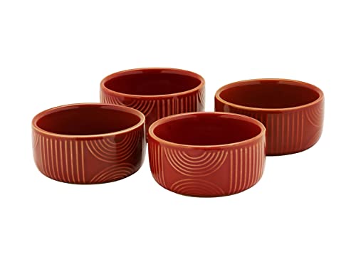 Maxwell & Williams HY0102 Auflaufformen-Set 4 tlg. rund – Serie Arc – Ø 8,5 x cm Terracotta – Keramik in Geschenkbox von Maxwell & Williams