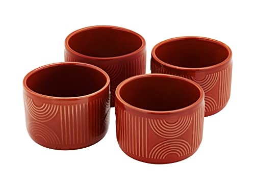 Maxwell & Williams HY0103 Auflaufformen-Set 4 tlg. rund – Serie Arc – 10 x 7 cm Terracotta – Keramik in Geschenkbox von Maxwell & Williams