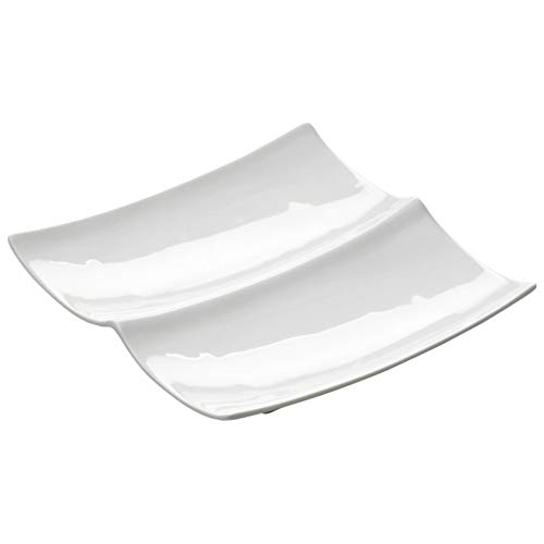 Maxwell & Williams JX24003 East meets West Platte, Servierplatte, zweigeteilt, 26,5 cm, in Geschenkbox, Porzellan, Weiß von Maxwell & Williams