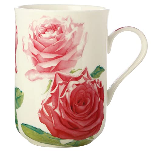Maxwell & Williams JY0038 Kaffee-Tasse 350 ml – Serie Floriade – Bone China Porzellan Weiß glatt – in Geschenkbox, Rose von Maxwell & Williams