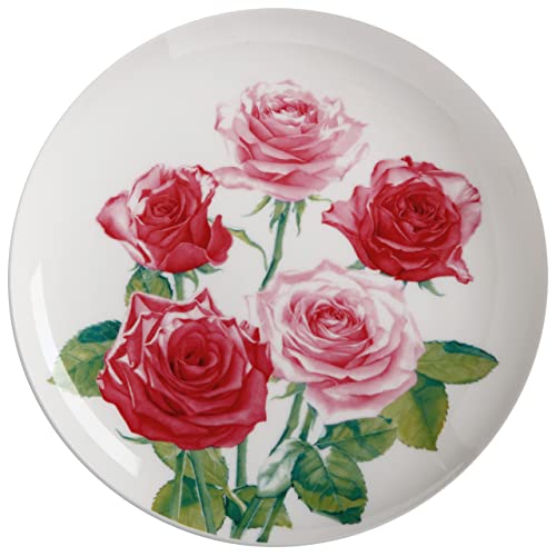 Maxwell & Williams JY0044 Teller rund Ø 20 cm – Serie Floriade – Bone China Porzellan Weiß glatt – in Geschenkbox, Rose von Maxwell & Williams