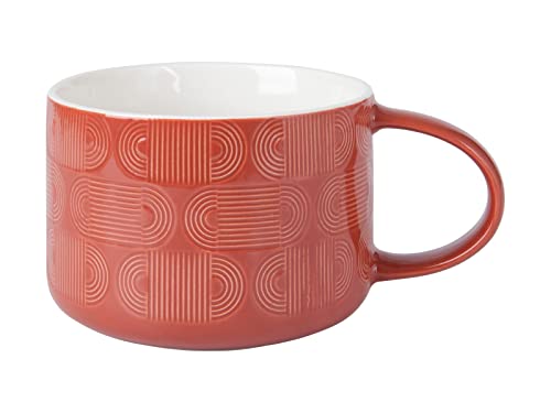 Maxwell & Williams KL0273 Crest Jumbotasse aus Porzellan, Terracotta, 500 ml von Maxwell & Williams