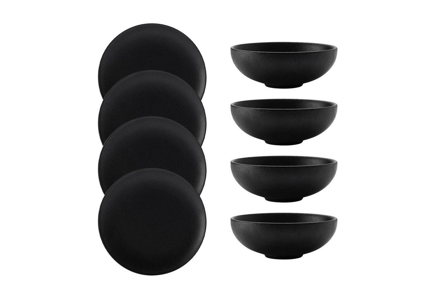 Maxwell & Williams Kombiservice Caviar Black Dinner-Set 8er Set (8-tlg), Keramik von Maxwell & Williams