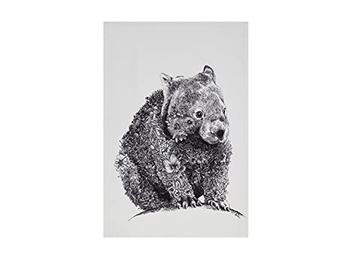 Maxwell & Williams Marini Ferlazzo Geschirrtuch mit Tiermotiv Wombat 100 % indische Baumwolle, weiß, 50 x 70 cm von Maxwell & Williams