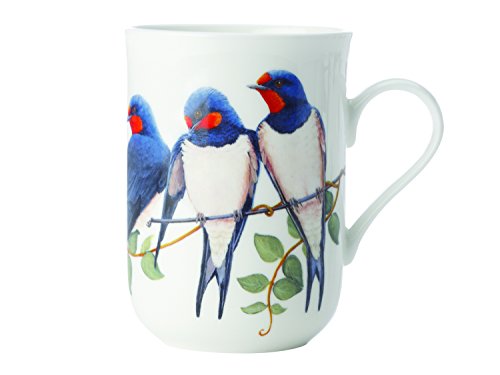 Maxwell & Williams PBW1070 Tasse 330 ml – Birds of the World – Bone China Porzellan, Geschenkbox – Schwalben-Motiv bunt von Maxwell & Williams