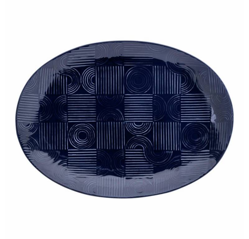 Maxwell & Williams Servierplatte Arc oval Indigoblau, 41 x 30 cm, Keramik von Maxwell & Williams