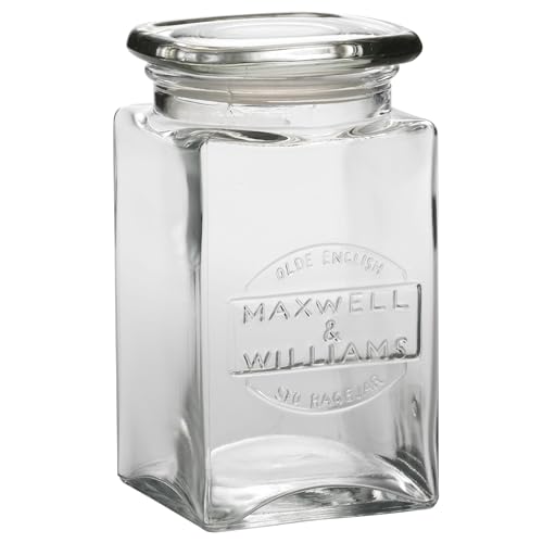 Maxwell & Williams ZY20513 Vorratsdose – 1 L Füllvolumen, Glas transparent – Olde English – 1 Stück in Geschenkbox von Maxwell & Williams