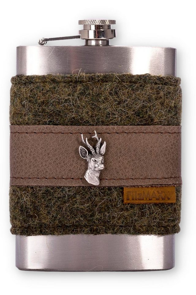Maxx Factory Thermobehälter Flachmann - HIRSCHGRUSS - anthrazit, dark moss von Maxx Factory