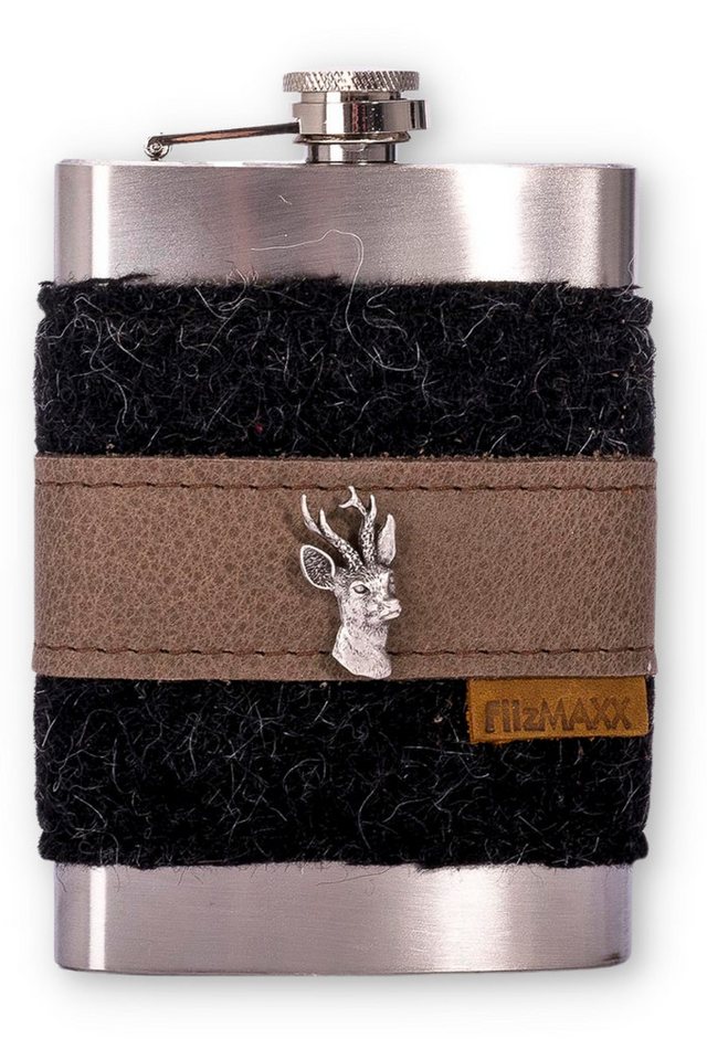 Maxx Factory Thermobehälter Flachmann - HIRSCHGRUSS - anthrazit, dark moss von Maxx Factory