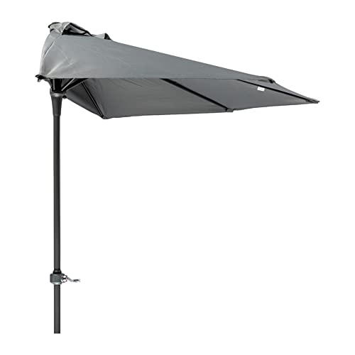 MaxxGarden Balkonschirm Ø 250 cm – Halbrund – Marktschirm - UV-Schutz bis – Gartenschirm – Terrassenschirm - ohne Ständer - für Garten, Balkon und Terrasse - Taupe von MaxxGarden