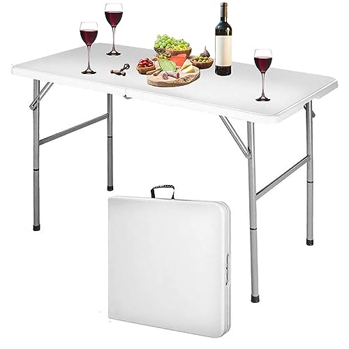 MaxxGarden Campingtisch Klappbar - Klapptisch Camping - Buffettisch - Tisch Multifunktionstisch Mit Griff - 120x60x74cm - Wetterfest Tragbar - Kunststoff - Faltbar - Klapptisch Garten - Weiß von MaxxGarden