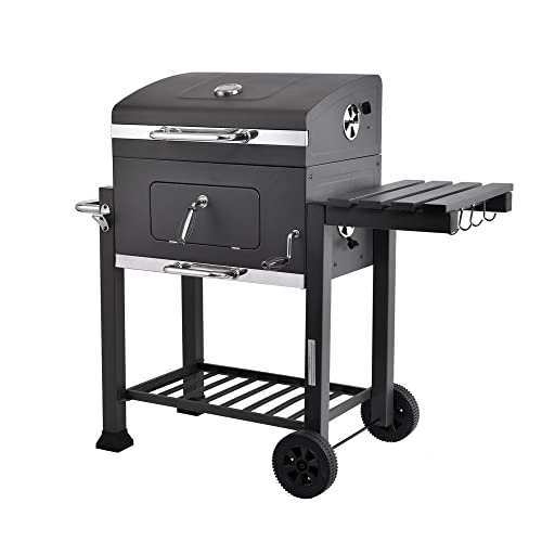 MaxxGarden Holzkohlegrill - Grillwagen - Smoker BBQ - Barbecue - 118cm - Schwarz von MaxxGarden