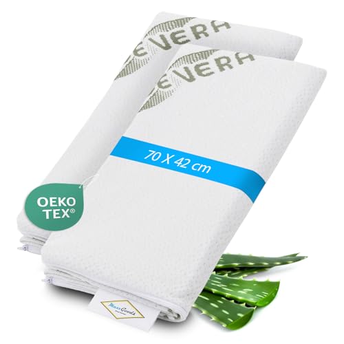 MaxxGoods Aloe Vera Doppelpack Kissenbezug 70x42cm für Nackenstützkissen - Hypoallergen, Hautfreundlich, Atmungsaktiv & Pflegeleichtes - Kissenbezug für orthopädisches Kopfkissen MaxxGoods Aloe Vera Doppelpack Kissenbezug 70x42cm für Nackenstützkissen - Hypoallergen, Hautfreundlich, Atmungsaktiv & Pflegeleichtes - Kissenbezug für orthopädisches Kopfkissen von MaxxGoods