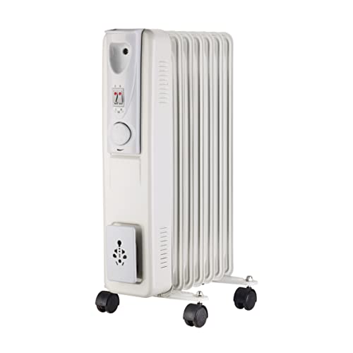 MaxxHome Elektrischer Ölradiator - Thermostat - Heizkörper Elektrisch - 4 Heizstufen - Überhitzungsschutz - 7 Lamellen - 1500W [Energieklasse A+++] von MaxxHome