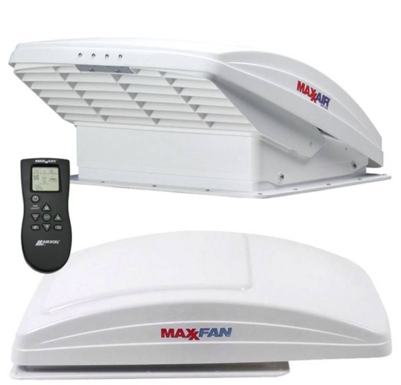 Maxxair Dachfenster MAXXFAN Deluxe Dachluke Dachhaube 40x40 cm weiß mit Ventilator von Maxxair