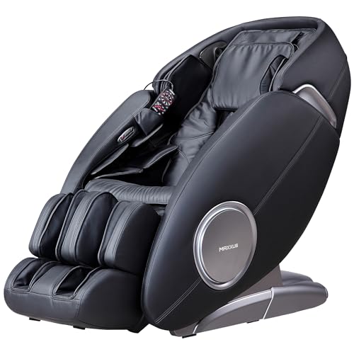 Maxxus Massagesessel MX 12.0z - Elektrisch, Modern, für Ganzkörpermassage, mit Wärmefunktion, Liegefunktion, Zero Gravity, 2D, bis 150 kg, Schwarz/Beige - Massagestuhl, Relaxsessel mit Massagefunktion von Maxxus