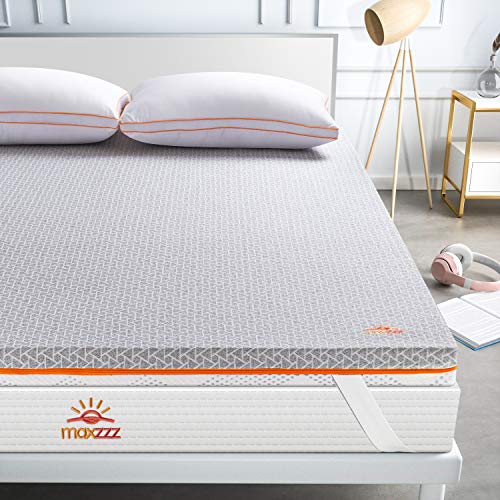 Maxzzz Viskoelastische Matratze, 150 x 190 x 7,5 cm, mit hypoallergenem Bezug, Bambuskohle, belüftetes Design, milbendicht und atmungsaktiv, Grau von Maxzzz