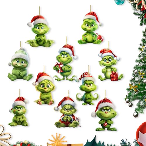 May Huang 10 Stück Grinch Deko Weihnachten, Grinch Weihnachtsdekorationen, Grinch Weihnachtsbaumschmuck, Christbaumschmuck Grinch, Grinch Christmas Decoration für Weihnachtsbäumen, Festivals, Party May Huang 10 Stück Grinch Deko Weihnachten, Grinch Weihnachtsdekorationen, Grinch Weihnachtsbaumschmuck, Christbaumschmuck Grinch, Grinch Christmas Decoration für Weihnachtsbäumen, Festivals, Party von May Huang