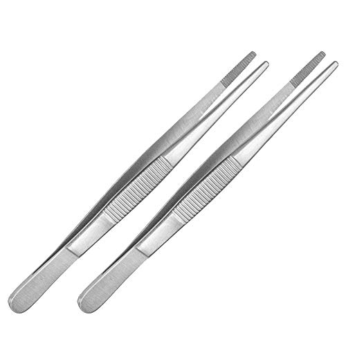 2er Set Kochpinzette 15 cm lang - Küchenpinzette - Grillpinzette - Grillzange - Edelstahl von May