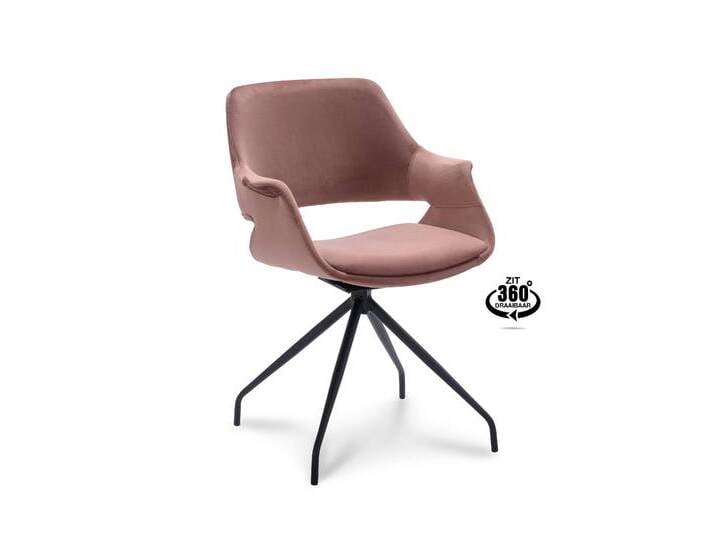 MAY Interiors Esszimmerstuhl Misson Samt rosa Samt 56x81x57 cm NADUVI von May