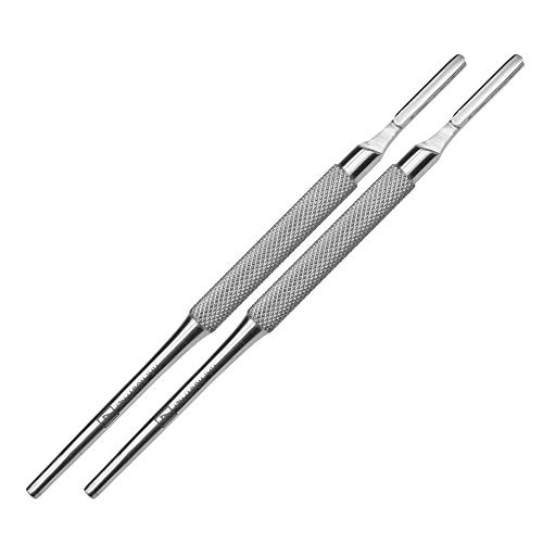 May - 2 x Skalpellhalter Figur Nr 3 - Skalpellgriff mit rundem Griff - Klingenhalter für Einmal-Sklapellklingen - Edelstahl, von May