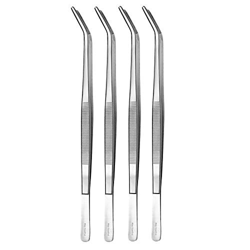 May 4er Set Kochpinzette 25 cm lang - gebogen -Küchenpinzette - Grillpinzette - Grillzange - Edelstahl May 4er Set Kochpinzette 25 cm lang - gebogen -Küchenpinzette - Grillpinzette - Grillzange - Edelstahl von May