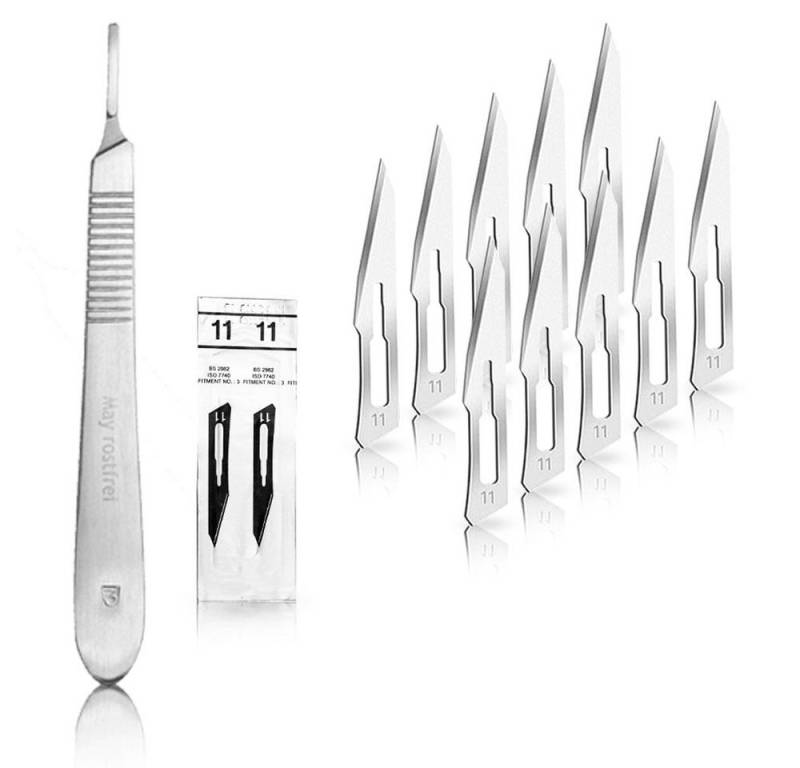 May Cuttermesser Set 10 Stück Skalpellklingen Figur 11 aus Karbonstahl von May