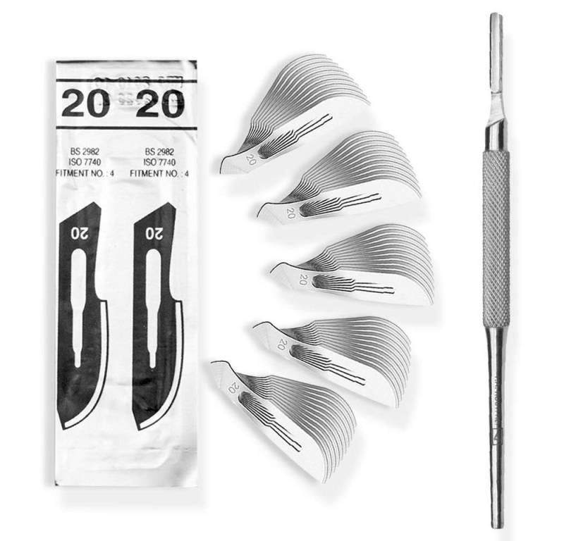 May Cuttermesser Set 10 Stück Skalpellklingen Figur 20 aus Karbonstahl von May