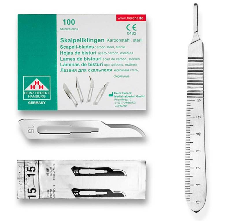 May Cuttermesser Set 100 Stück Skalpellklingen Figur 15 aus Karbonstahl May Cuttermesser Set 100 Stück Skalpellklingen Figur 15 aus Karbonstahl von May