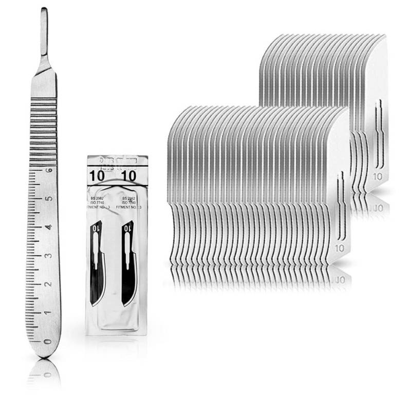 May Cuttermesser Set 50 Stück Skalpellklingen Figur 10 aus Karbonstahl von May