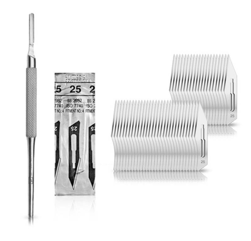 May Cuttermesser Set 50 Stück Skalpellklingen Figur 25 aus Karbonstahl von May