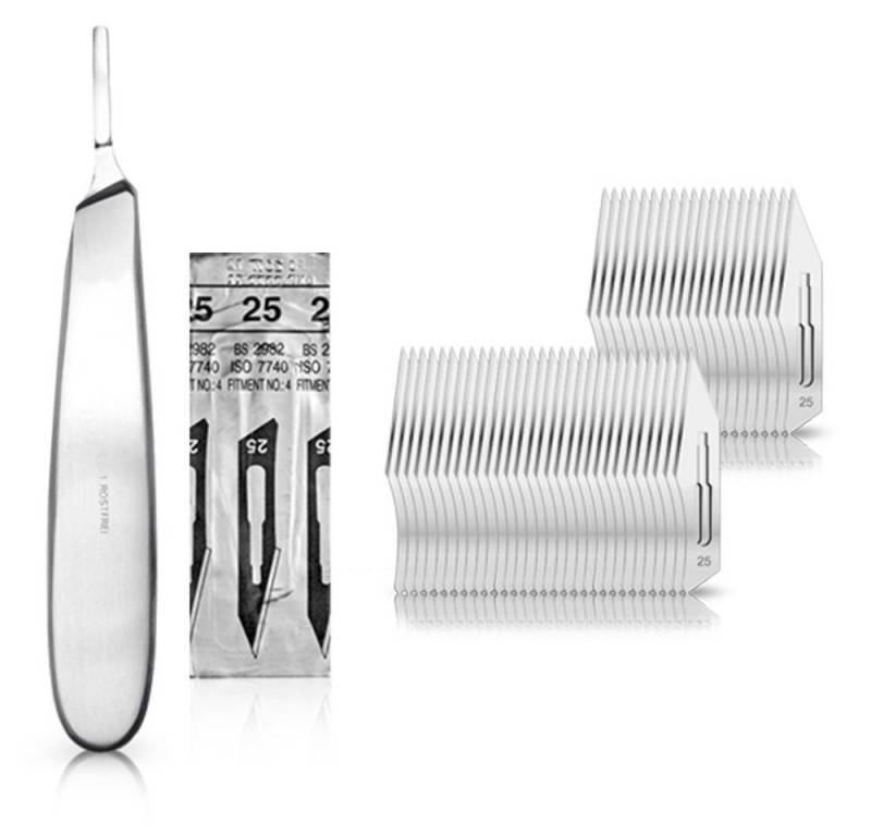 May Cuttermesser Set 50 Stück Skalpellklingen Figur 25 aus Karbonstahl von May