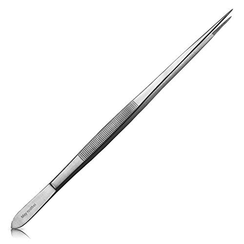 May - Kochpinzette mit feiner Spitze - 25 cm lang - Küchenpinzette - Grillpinzette - Grillzange - Pinzette aus Edelstahl von May
